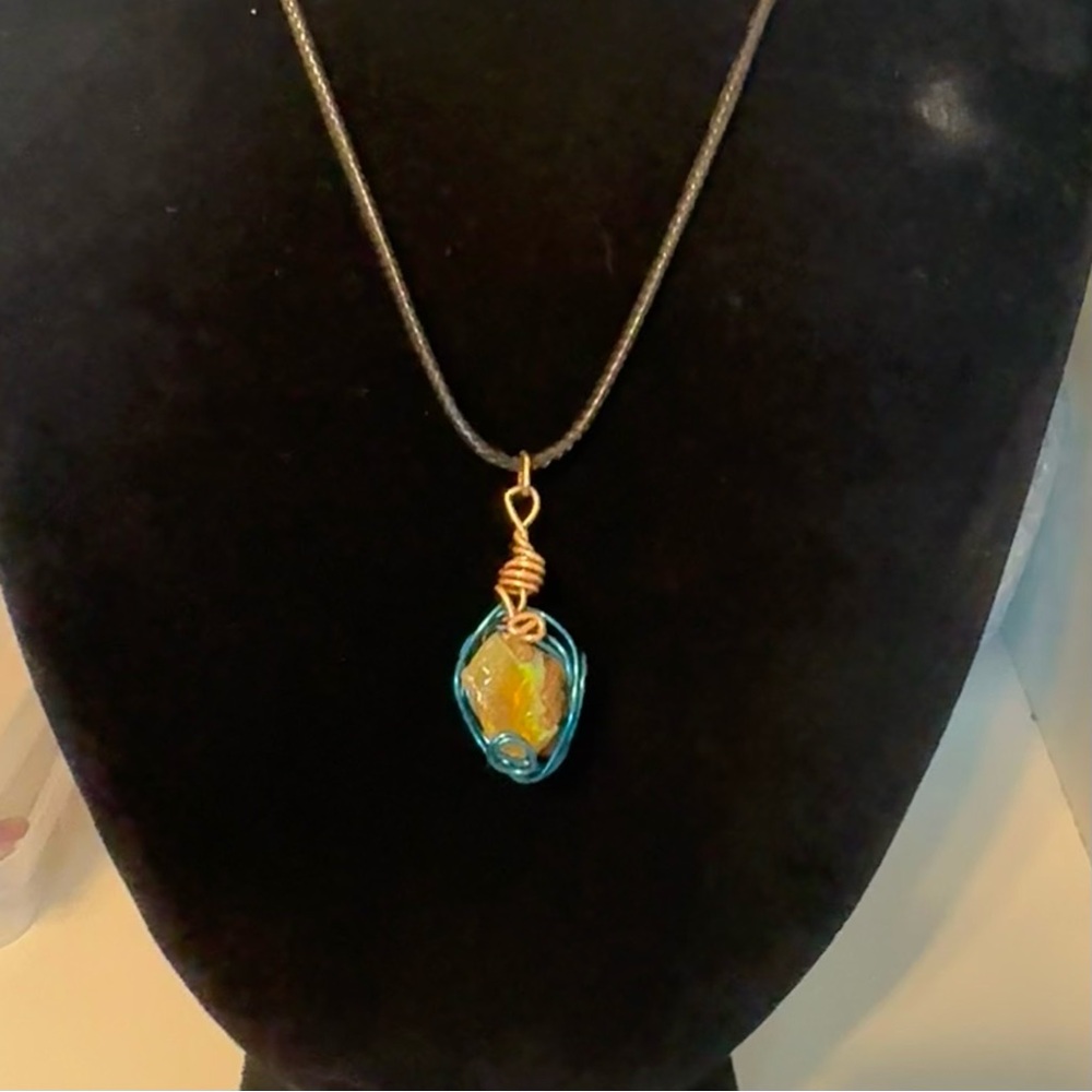 Colorful Rough Opal Necklace - Picture 2 of 9